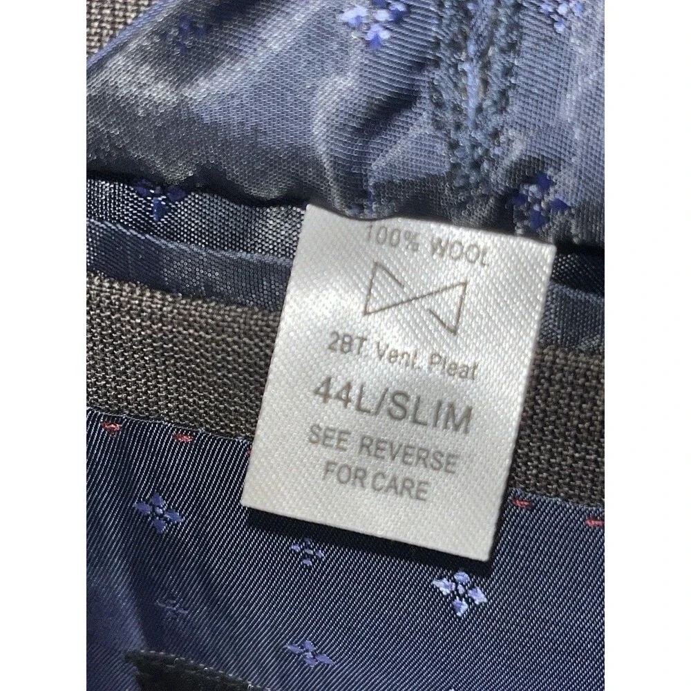 NWOT Combatant Gentleman Mens 44L Blazer Windowpane Check Slim Wool Sport Coat